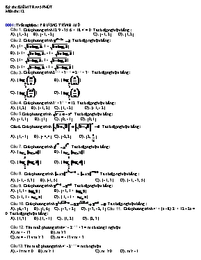 Kiểm tra 45 phút môn Toán học 12